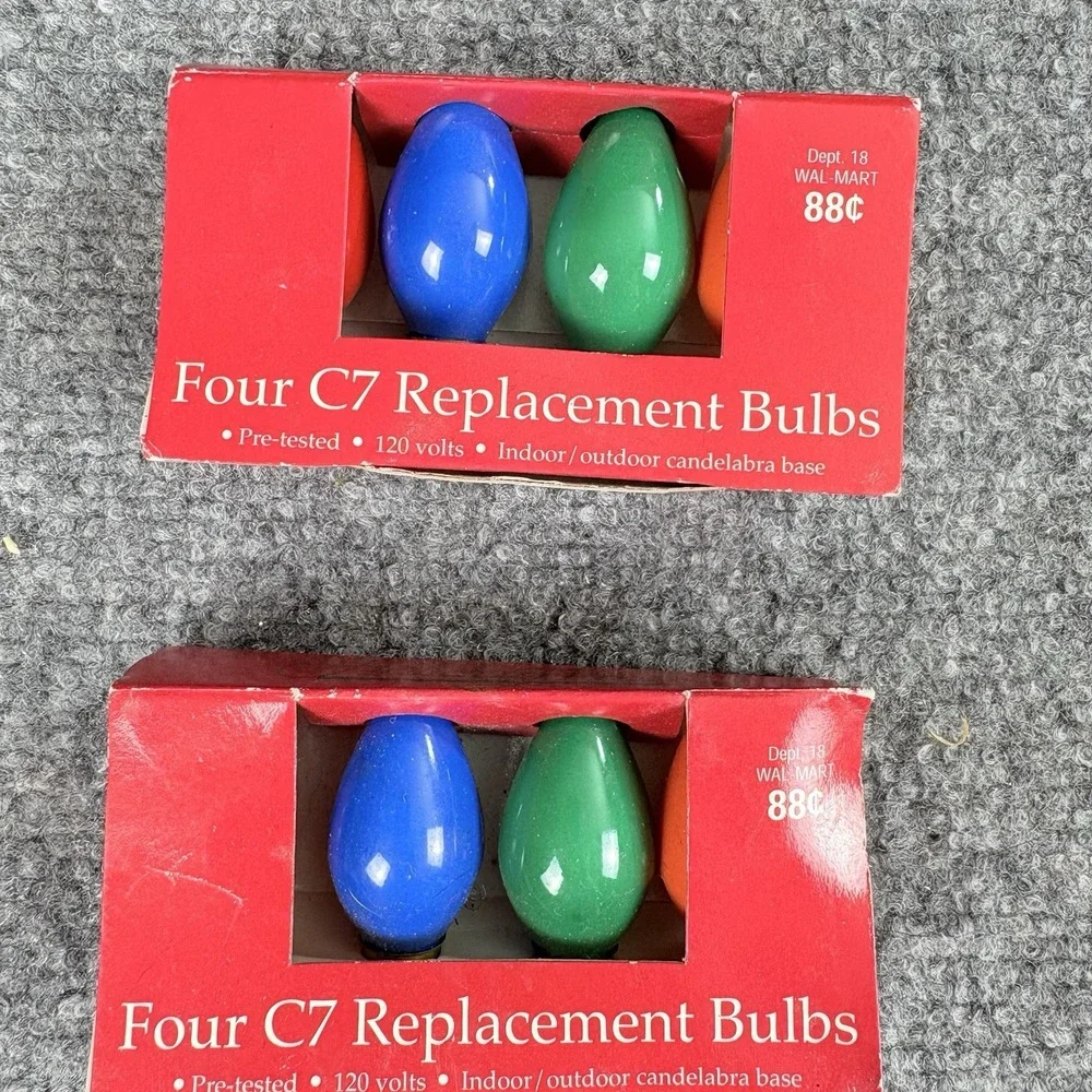 Lot Of 3 Vintage C7 Christmas Bulb 4 Packs GE Glow Bright & Holiday Time NOS 90s